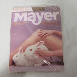 80s Mayer Sheer Tan Pantyhose Size Medium Plus Control Top